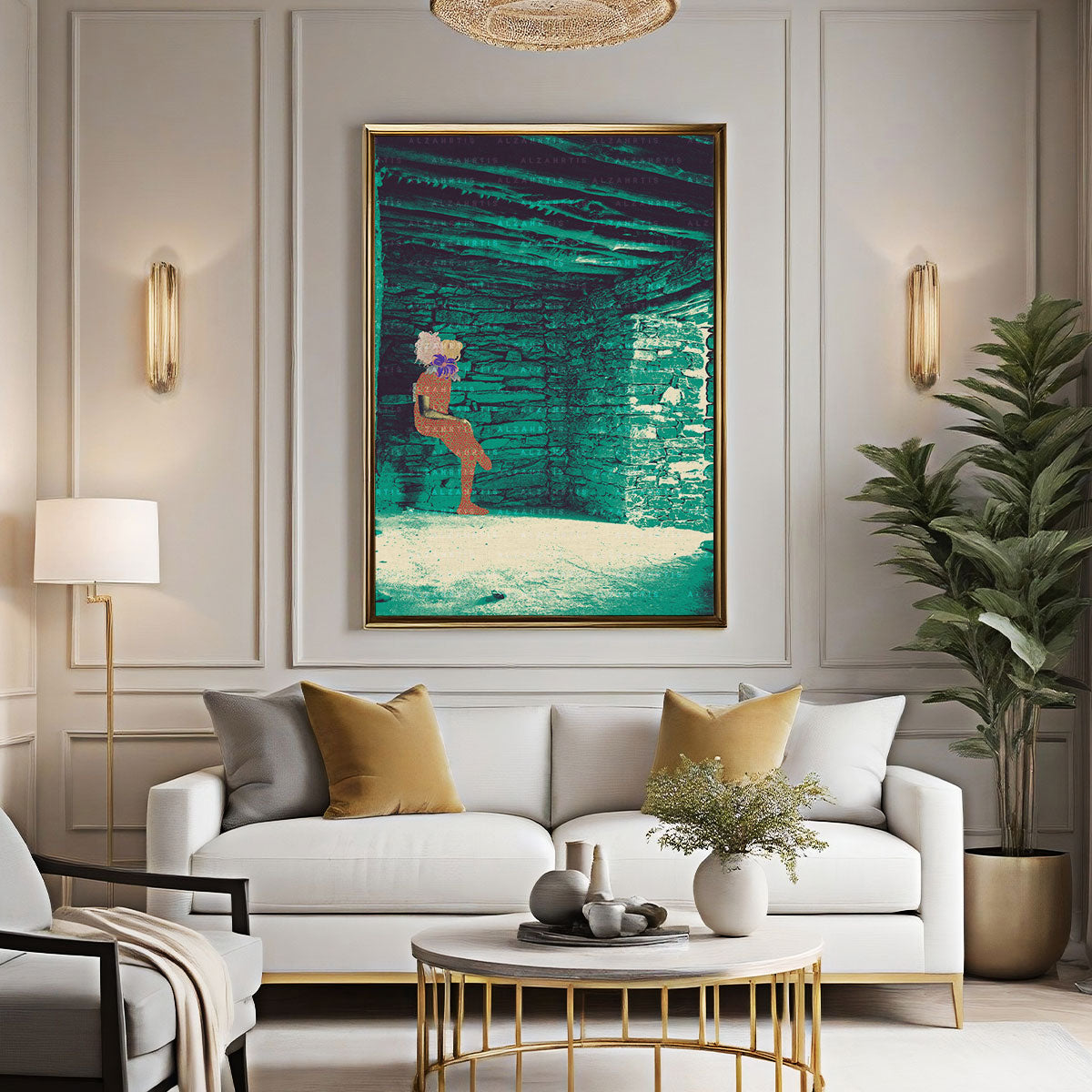 Thee Ain Village- Al Baha Digital Art Print