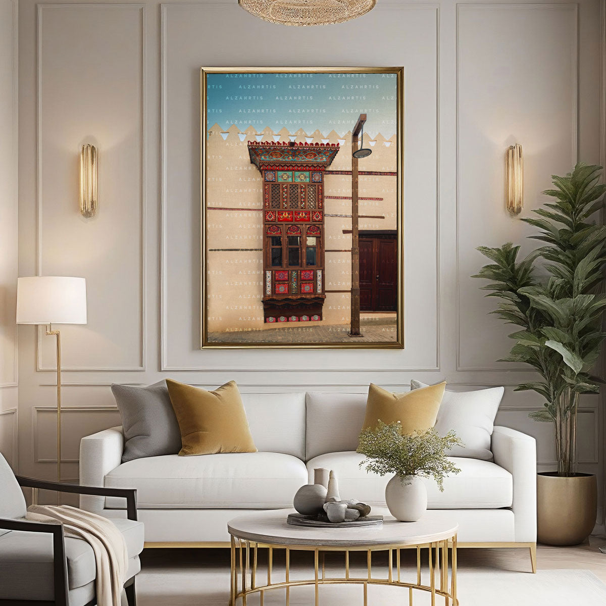 Mashrabiya textile facade Print