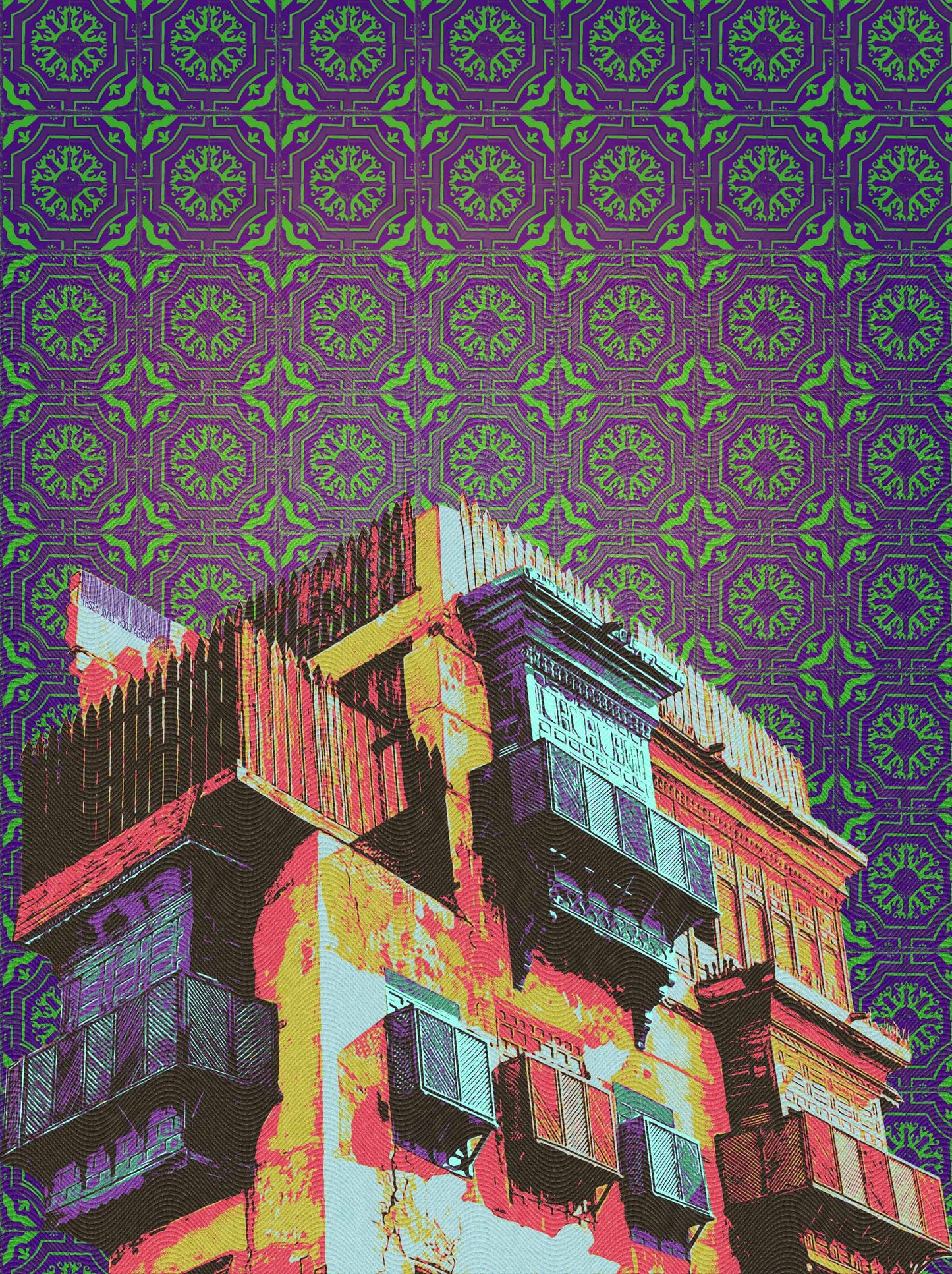 Purple- Red mashrabiya Digital