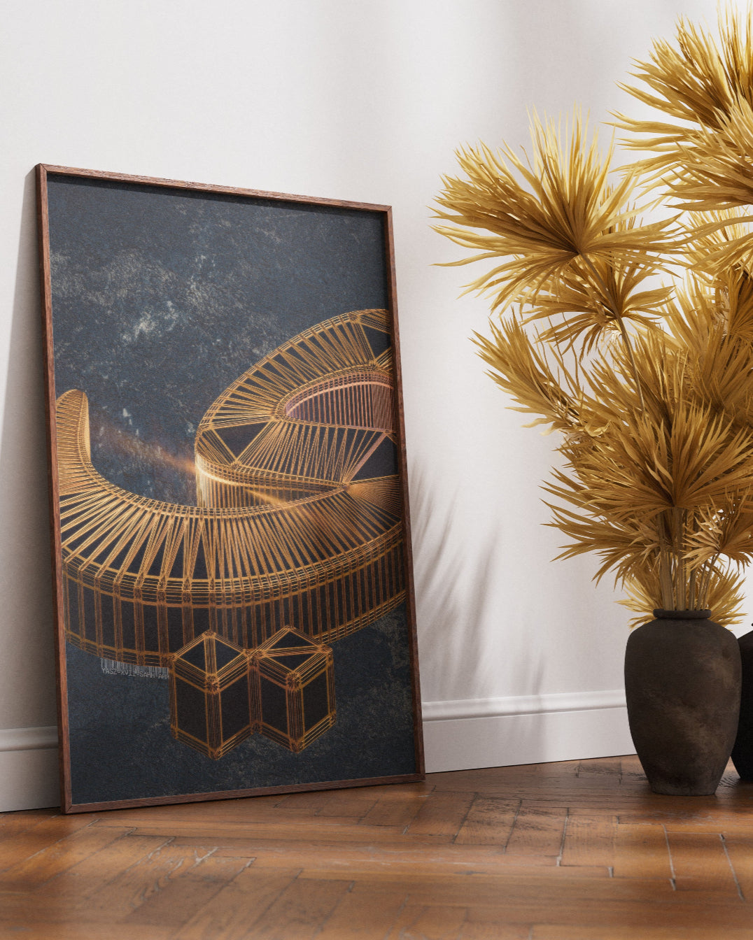 3D render of the Arabic letter "ي"- Wall art digital poster