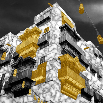 Marble Facade Architecture Digital Art Print- Minimal Digital Download
