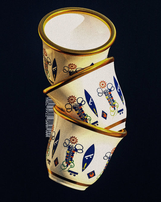 Arabic coffee caps decorated with patterns