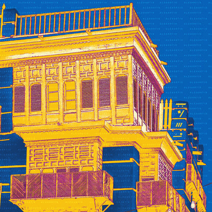 Al Balad Yellow Masrabiya Print